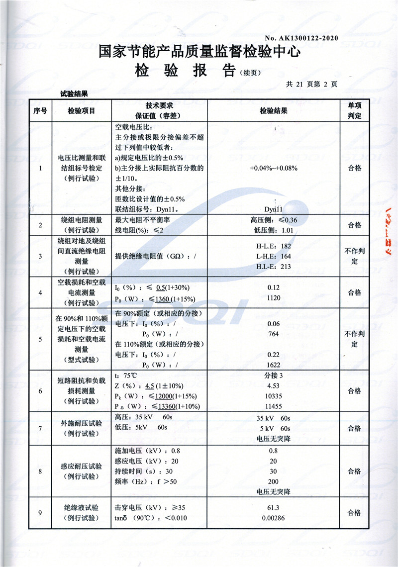 高低压试验报告-S11-1250湘桥湘桥湘桥油浸式变压器-2.jpg